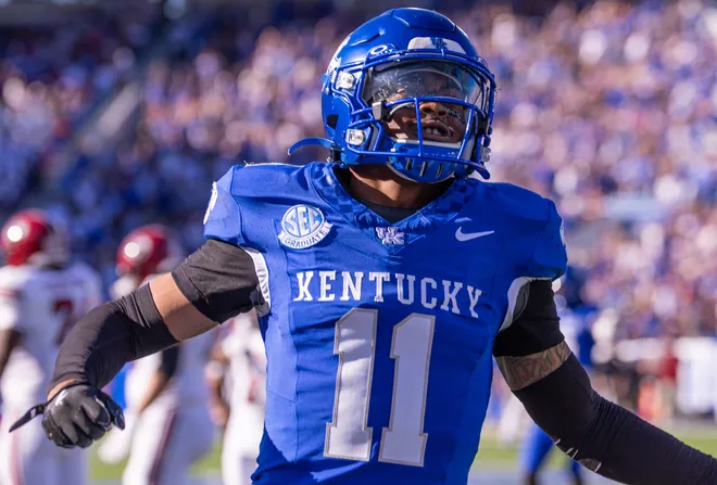 Zion Childress of the Kentucky Wildcats celebrates