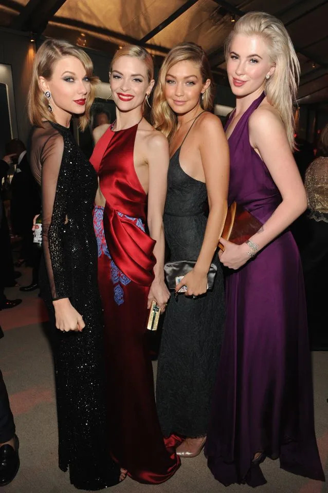 Taylor Swift, Jaime King, Gigi Hadid, and Ireland Baldwin attend the 2014 Vanity Fair Oscar Party on March 2, 2014.Credit: Getty Images