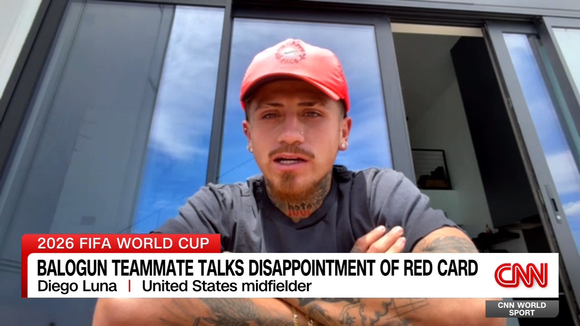 <p>CNN World Sport's Don Riddell speaks with United States midfielder Diego Luna, who missed out on 2026 World Cup selection, about Folarin Balogun's controversial red card in the USA's Round of 32 World Cup win over Bosnia and Herzegovina.</p>