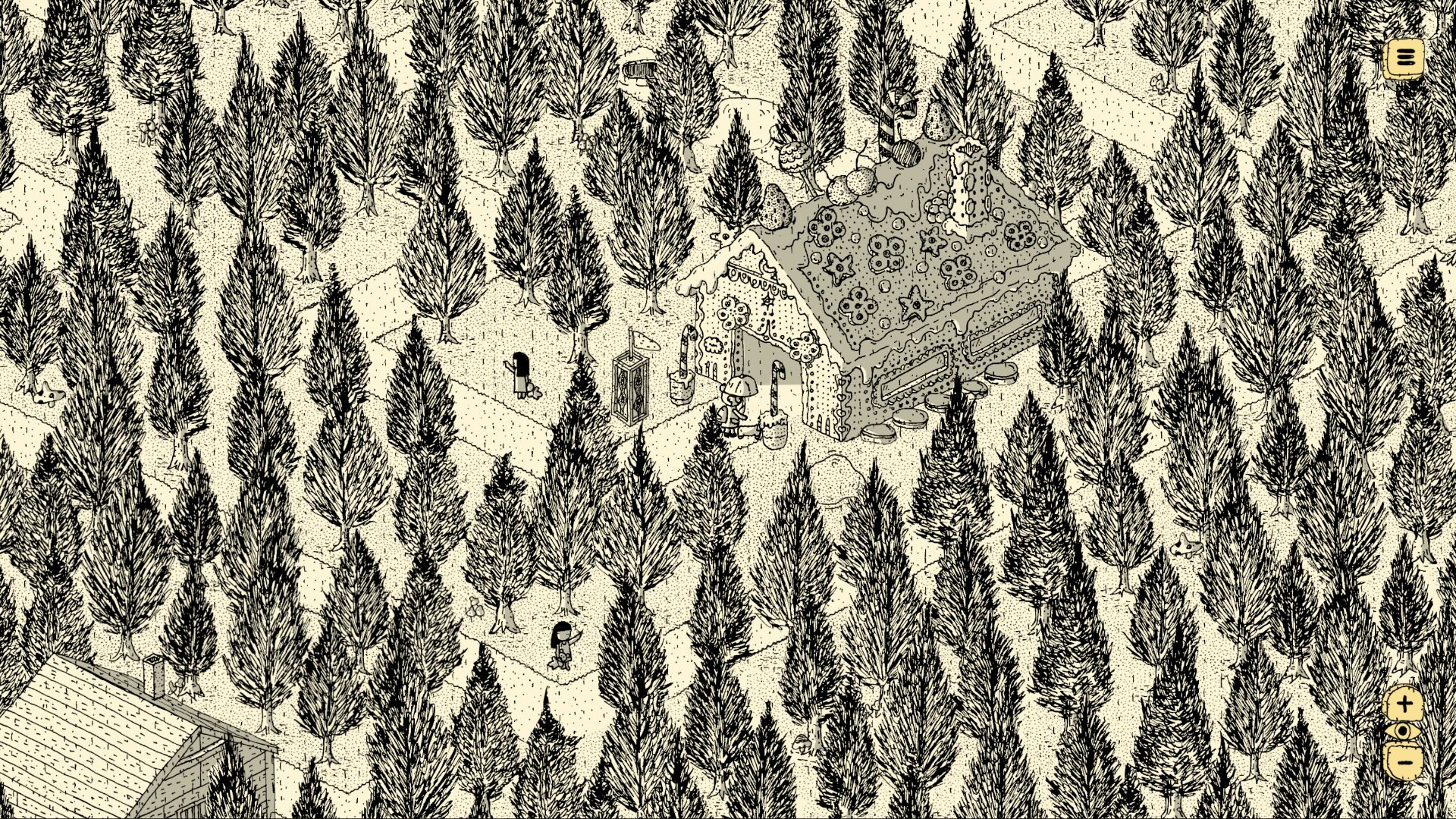 Artwork from hand-drawn indie game Finding Polka