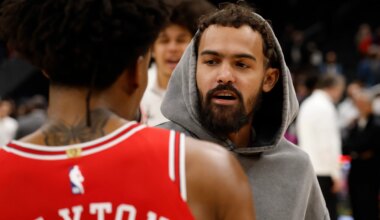 Trae Young tried and hilariously failed to rip a Jalen Brunson jersey