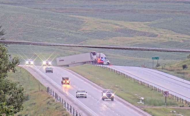 Another semi crashed on I-80 westbound about 1 mile west of the Adair area, according to the Iowa Department of Transportation. It's blocking the inside lane and shoulder. Another semi crashed on I-80 westbound about 1 mile west of the Adair area, according to the Iowa Department of Transportation. It's blocking the inside lane and shoulder.
