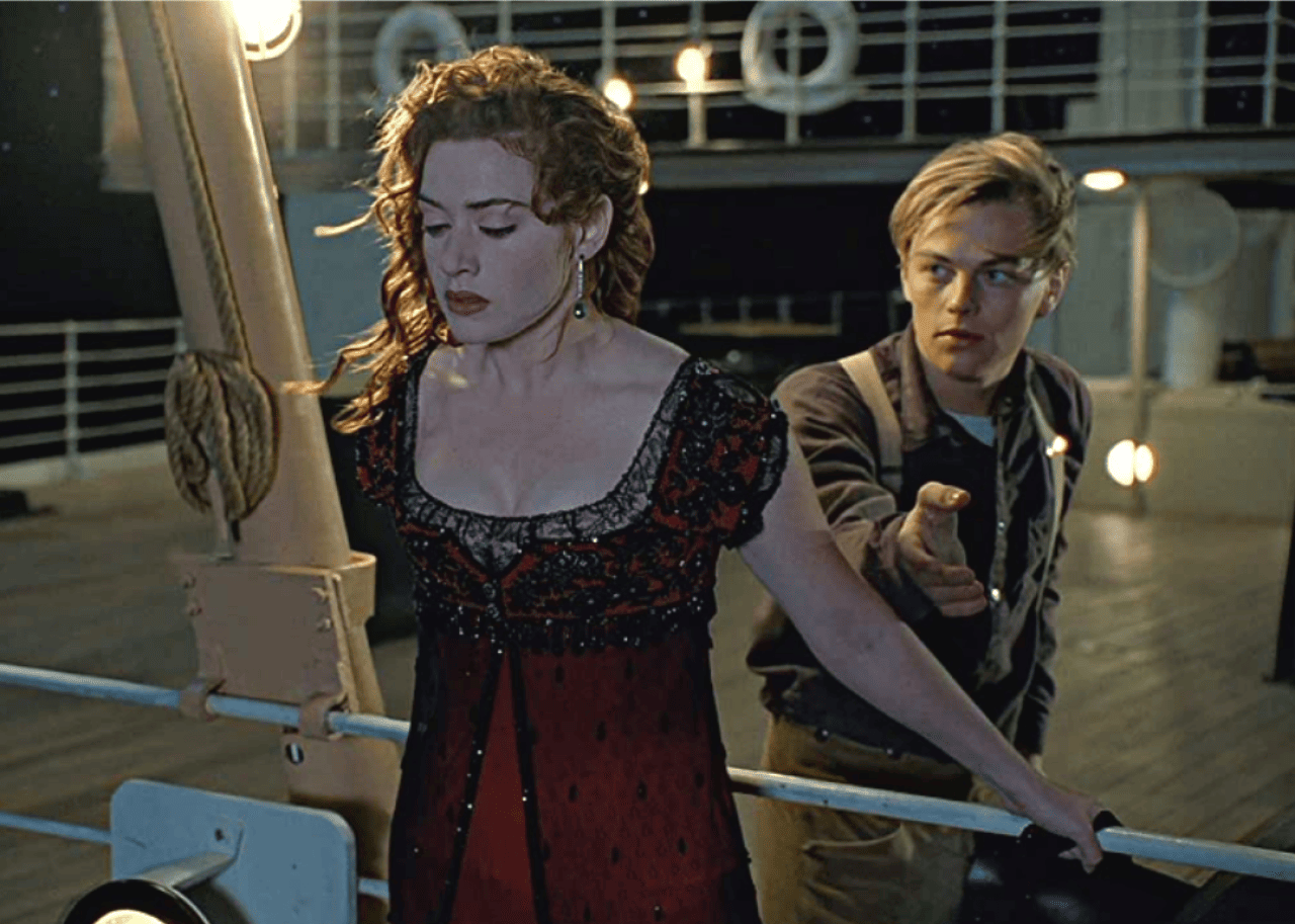 Kate Winslet and Leonardo DiCaprio in a scene from ‘Titanic.’ -