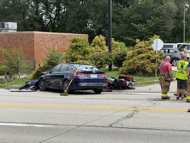 Vehicle, motorcycle, involved in crash in Westmoreland County. July 11, 2026. Vehicle, motorcycle, involved in crash in Westmoreland County. July 11, 2026.