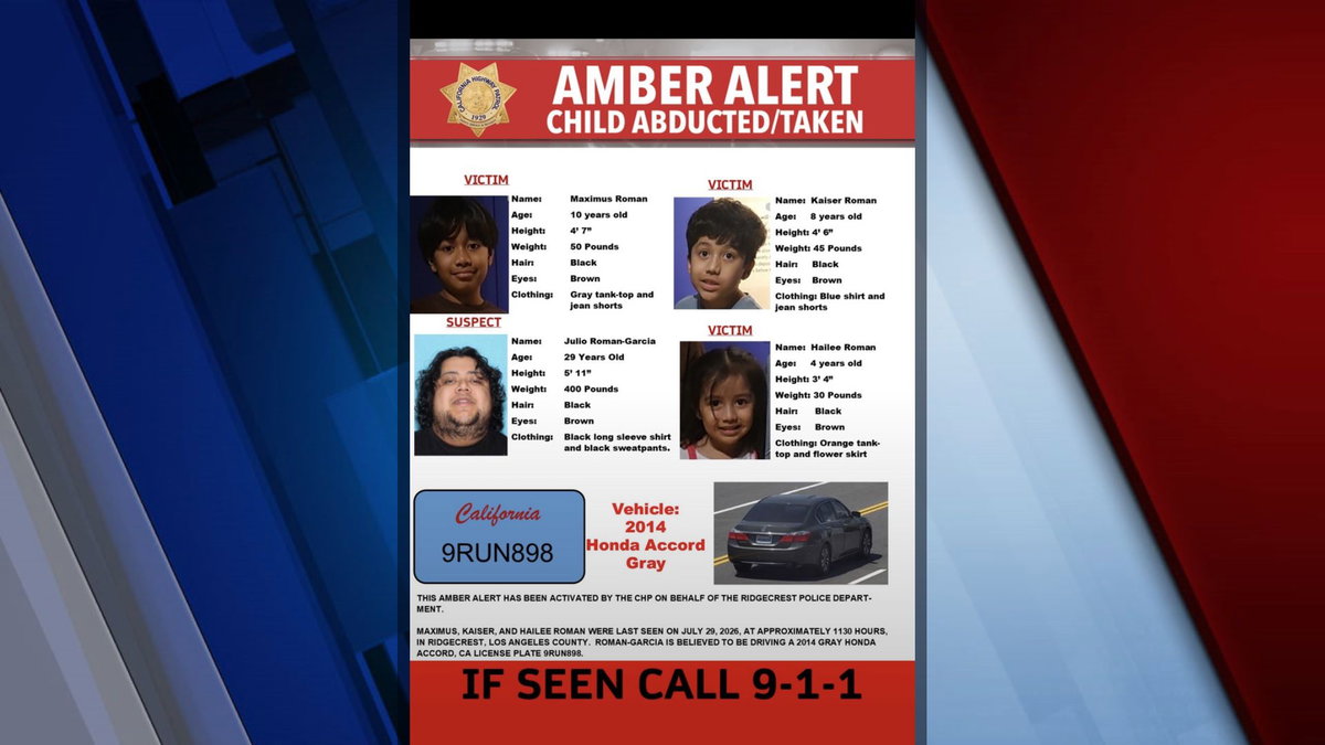 AMBER Alert issued for three California children