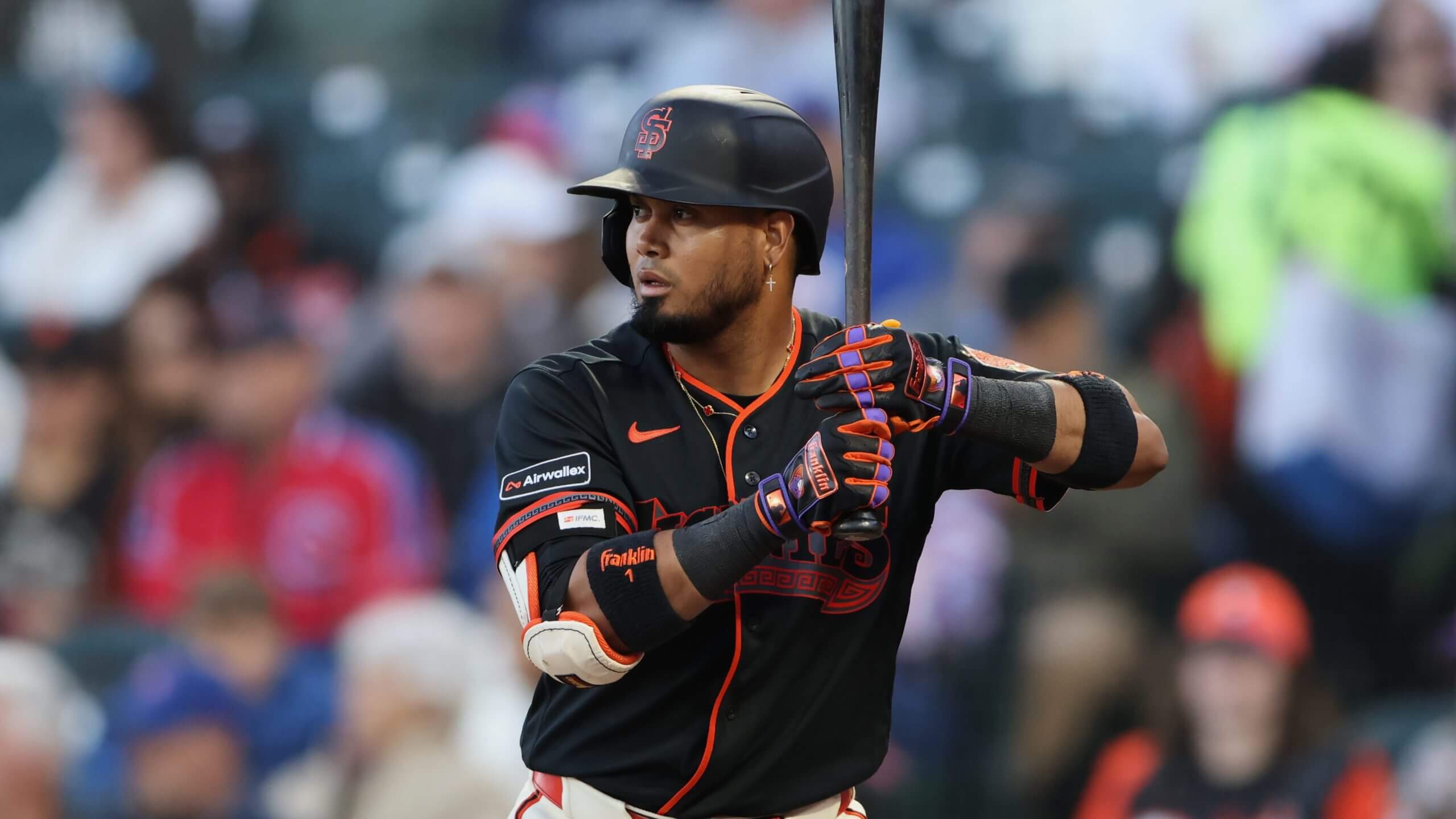 San Francisco Giants' Luis Arraez at bat.