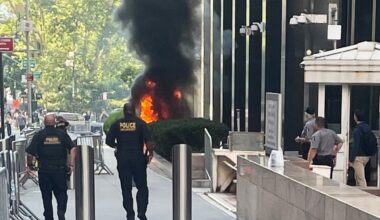 Army veteran with ‘ICE Off Our Streets’ sign sets fire and opens pellet gun attack outside Manhattan immigration court, injuring three: authorities