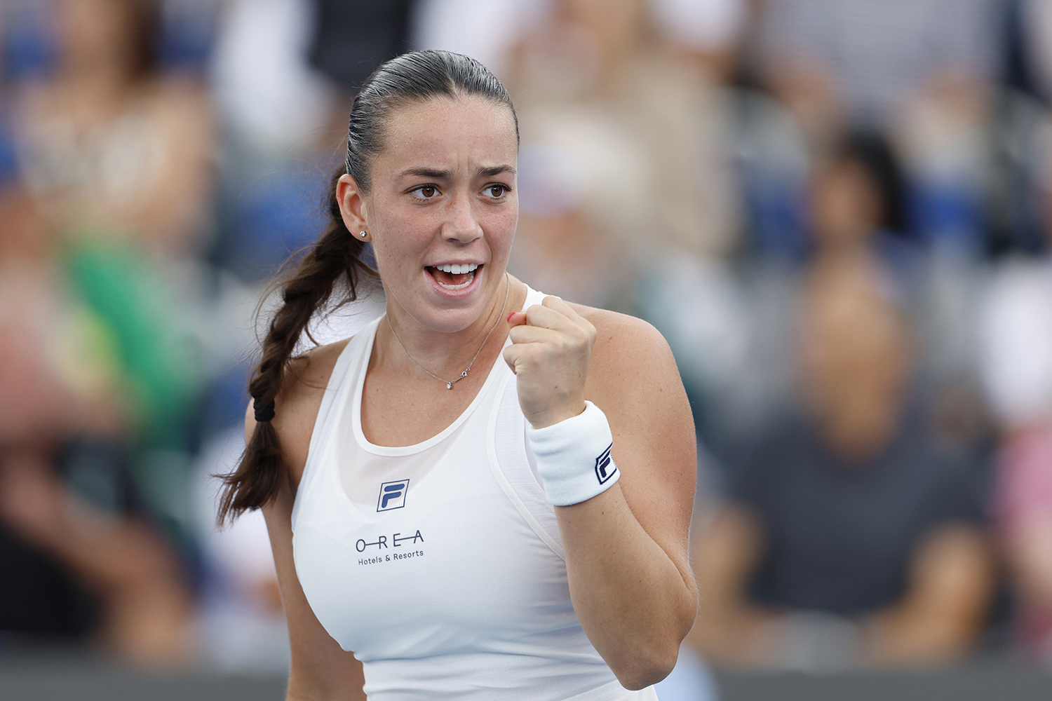 Hot shot: Valentova sends scorching backhand pass in Prague