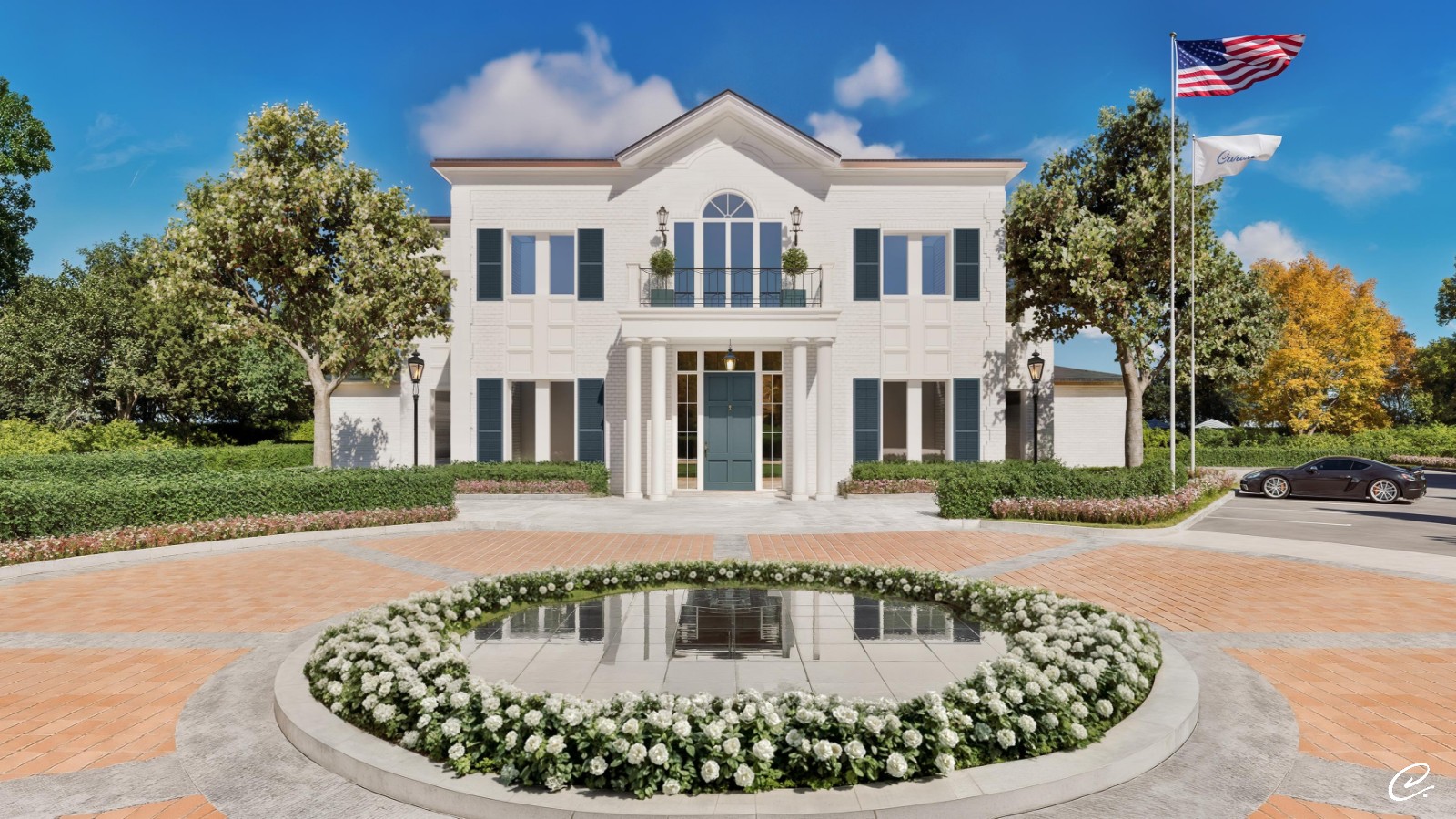 A rendering of Rick Caruso’s new Miramar Lake Club, a private membership golf course and clubhouse positioned behind the gates of the Sherwood community near Thousand Oaks, Calif.
