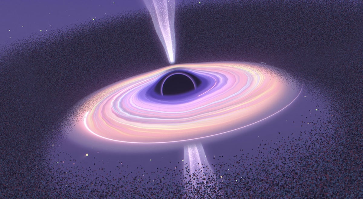 Artist&rsquo;s Rendition of an Active Galactic Nucleus With the Accretion Disk Highlighted