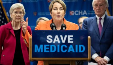 Governor Maura Healey speaks during a visit last year to the Cambridge Health Alliance Revere Care Center.