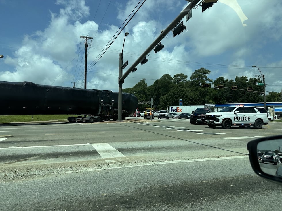 An oversized load is holding up southbound traffic on the Tyler loop.