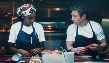 FX's The Bear, Season 5, Episode 3, Pictured: (l-r) Ayo Edebiri as Sydney Adamu, Jeremy Allen White as Carmen "Carmy" Berzatto.