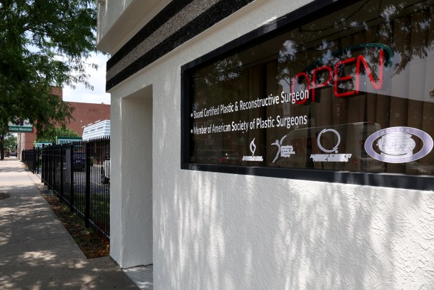 The 63 Laser and Skin Clinic, owned by Dr. Ayoub Sayeg, at 3918 W. 63rd Street in Chicago, July 24, 2026. (Antonio Perez/Chicago Tribune)