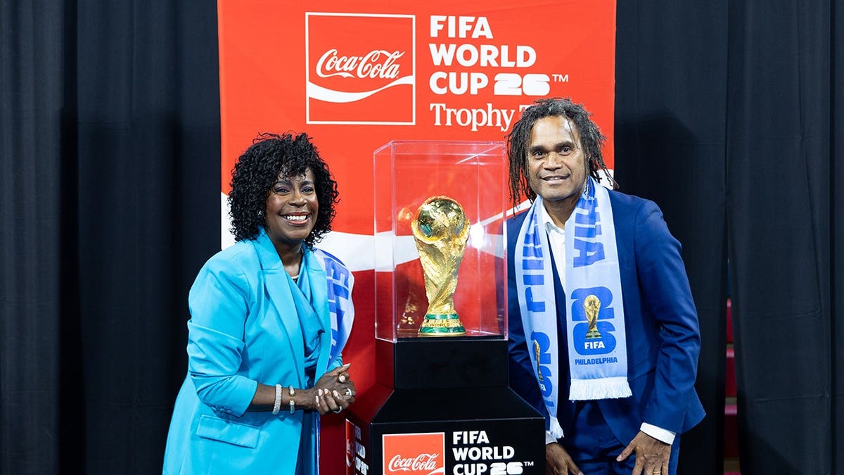 Christian Karembeu with World Cup trophy