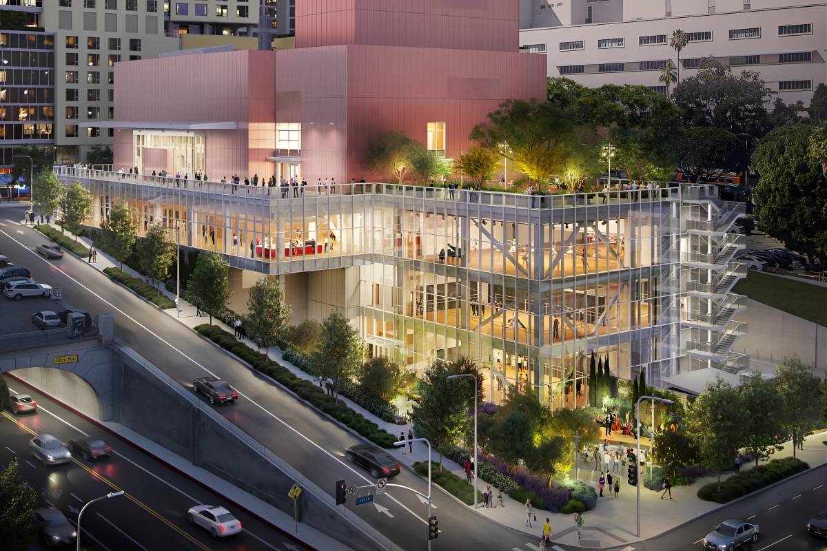A $335M Frank Gehry-designed 100,000-square-foot mega-project takes shape in L.A. with a 1,000-seat concert hall and rooftop gardens