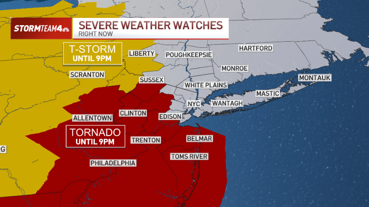 Live updates: Tornado risk for NJ, NYC as severe storms threaten – NBC New York