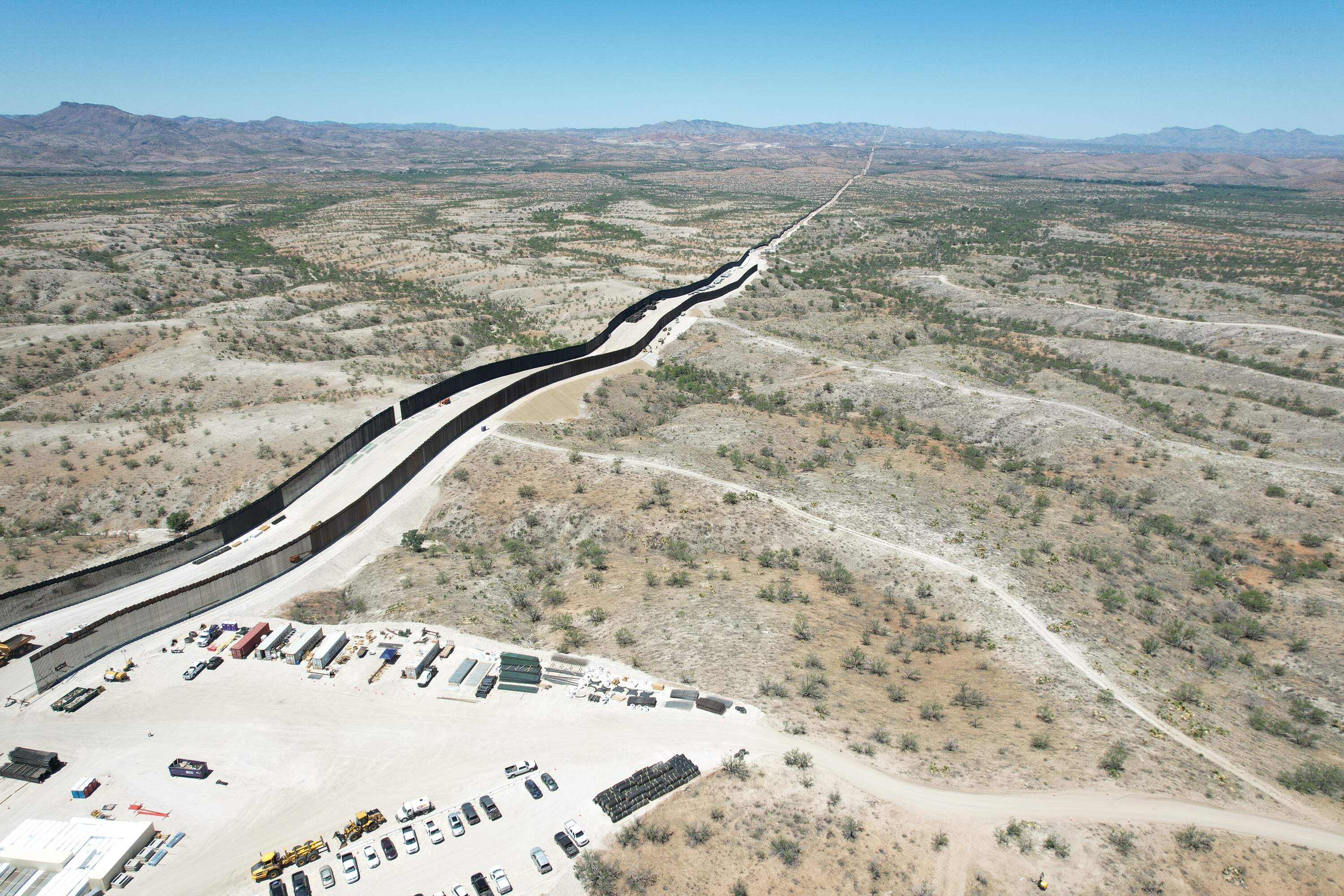 The Trump administration is building a new wall where a wall already exists. The double wall is designed to deter migrants from crossing into the United States. (Courtesy of Myles Traphagen)