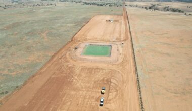 The site of a groundwater well in Arizona along the U.S.-Mexico border as seen from a drone. (Courtesy Myles Traphagen)