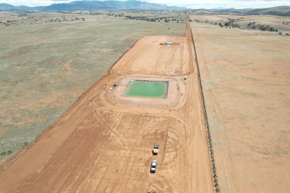 The site of a groundwater well in Arizona along the U.S.-Mexico border as seen from a drone. (Courtesy Myles Traphagen)