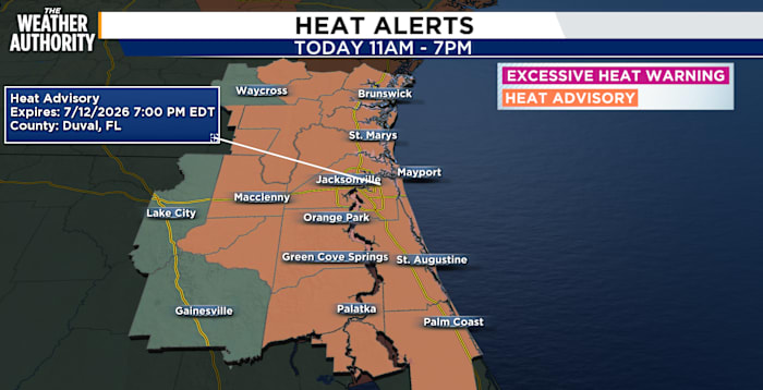 Intense heat, severe storms possible across northeast Florida, southeast Georgia