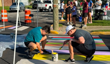 Henderson intersection closed for painting of new street mural