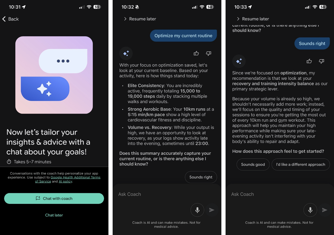 Fitbit Air Ai coach setup