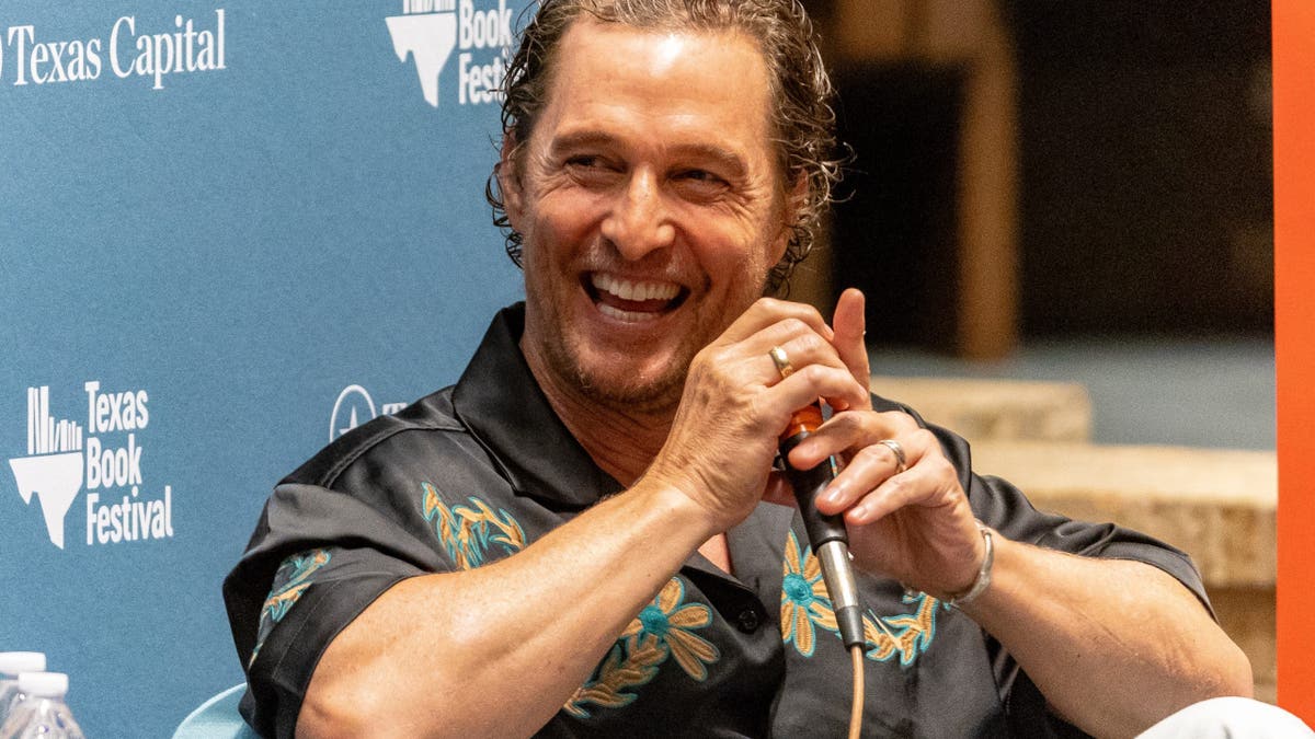 AUSTIN, TEXAS - NOVEMBER 17: Matthew McConaughey speaks during the 2024 Texas Book Festival at the First Baptist Church on November 17, 2024 in Austin, Texas. (Photo by Gary Miller/Getty Images)