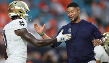 Notre Dame’s Marcus Freeman says he doesn’t see himself ‘coaching anywhere else’ as NFL looks on