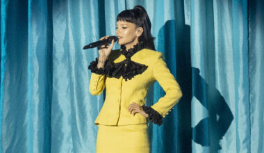 Lily Allen performs West End Girl at The Orpheum Theatre on April 26, 2026 in Los Angeles, California.