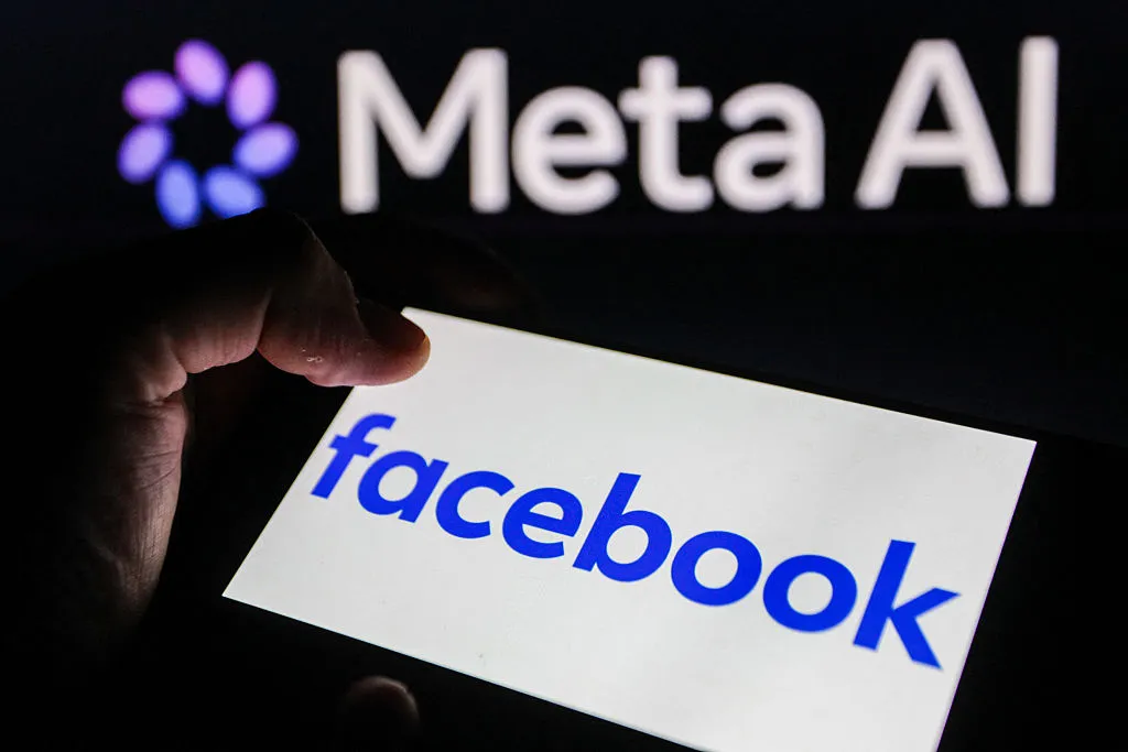 File image: An image of a smartphone displaying the Facebook logo.
