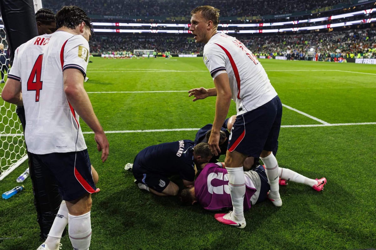 Jordan Henderson taken to hospital after injury in England’s post-game Mexico celebrations