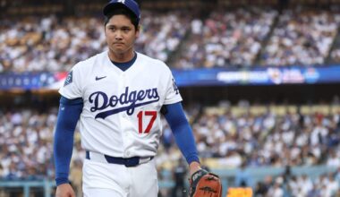 Shohei Ohtani lifted for pinch hitter in seventh inning with Dodgers in 1-run game