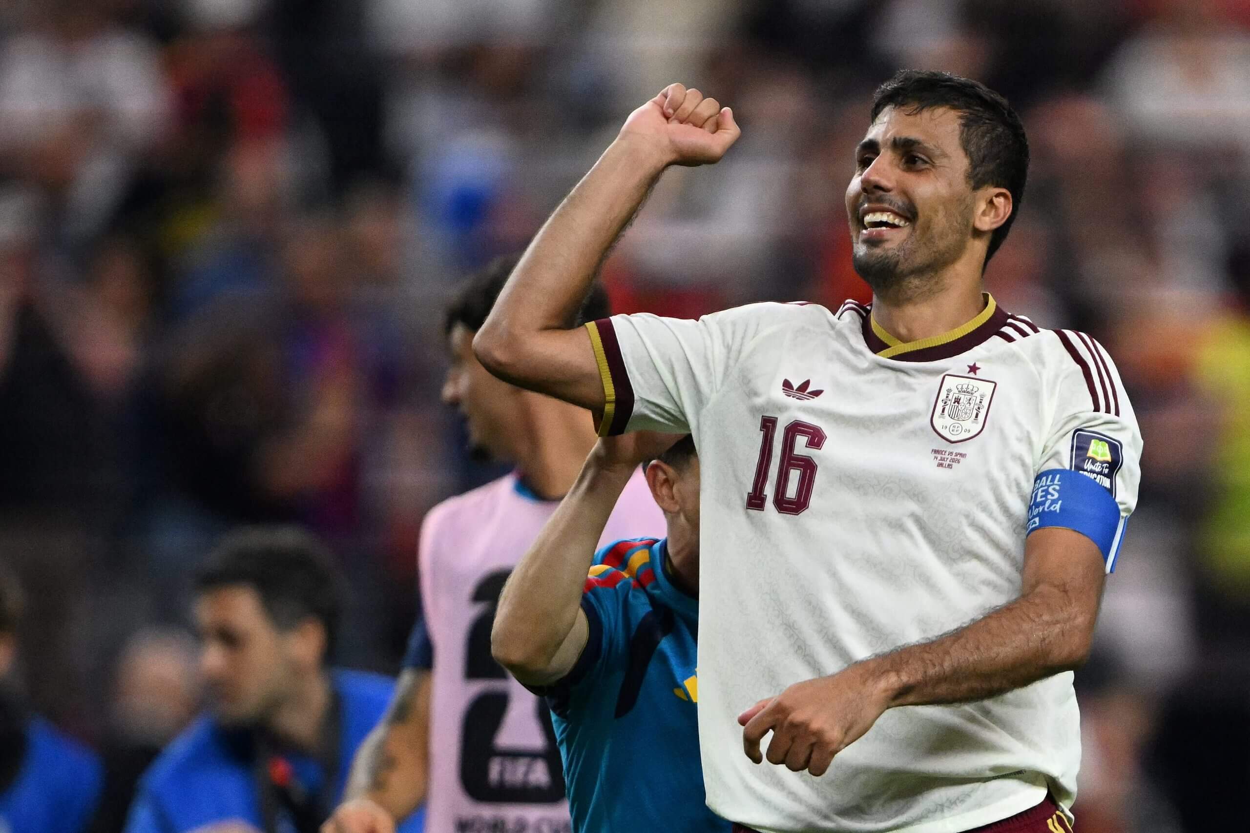 Rodri celebrates Spain's victory over France