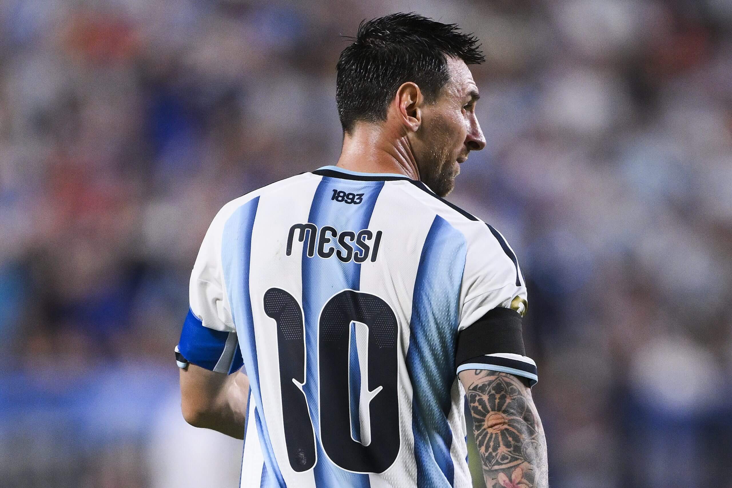 Lionel Messi playing for Argentina at the 2026 World Cup