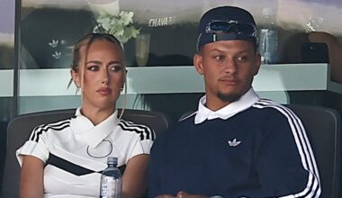 Patrick and Brittany Mahomes Color-Coordinate at World Cup Final