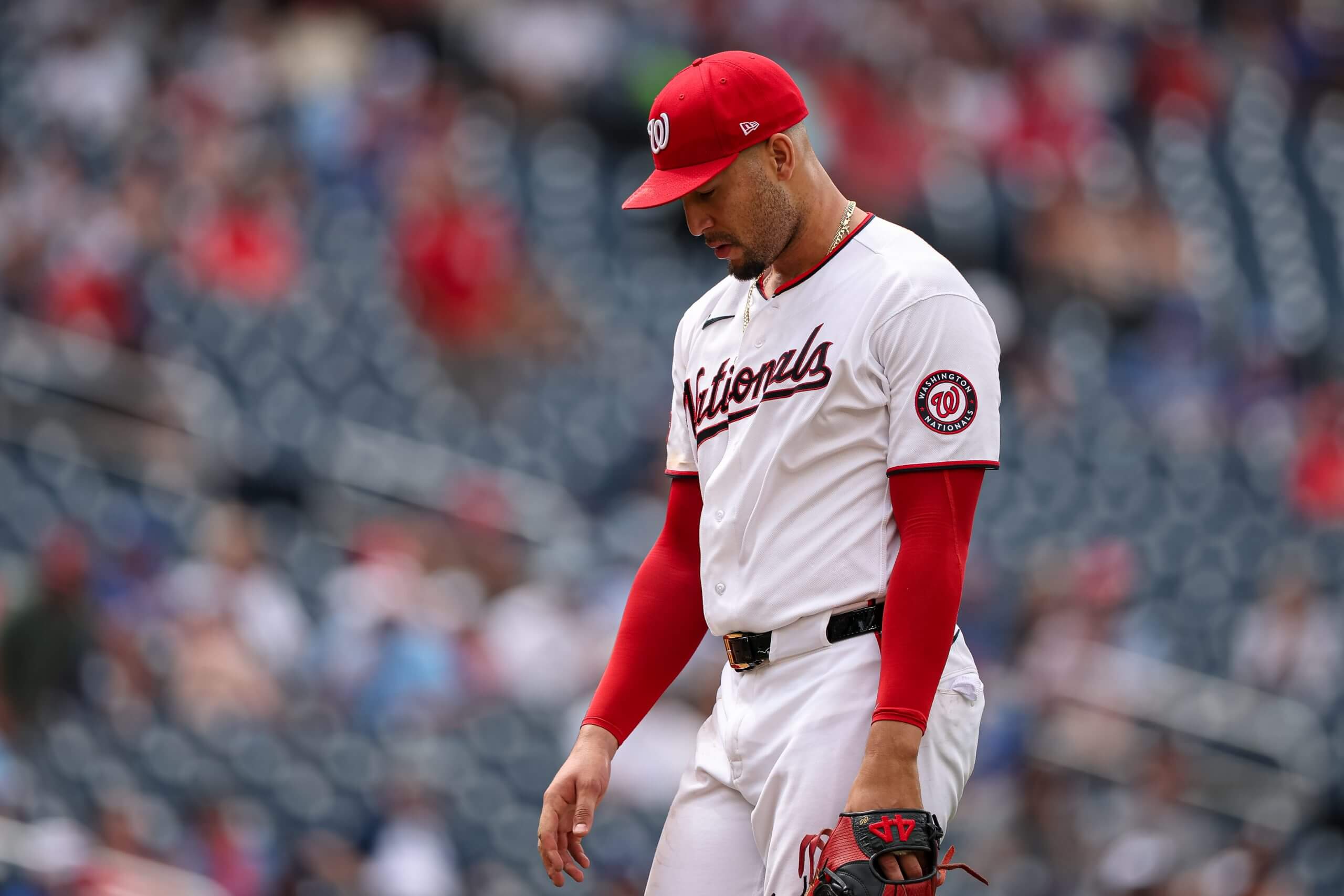 Orlando Ribalta looks down during a game against the Blue Jays on July 29, 2026.