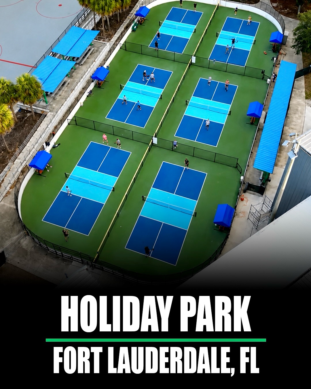 Holiday Park pickleball courts in Fort Lauderdale, Florida.