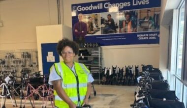 Goodwill Home Medical employee Portia Dawson organizes the wheelchair section at the new South Jersey location, which opened July 1.
