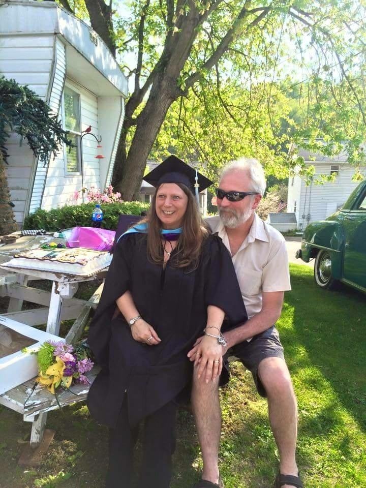 Marie Nickle, 61, is one of the millions of Americans who fears they’ll never be able to retire due to their student loan debt. Nickle, pictured with husband Joe, returned to school in 2015 so she could qualify as a special education teacher