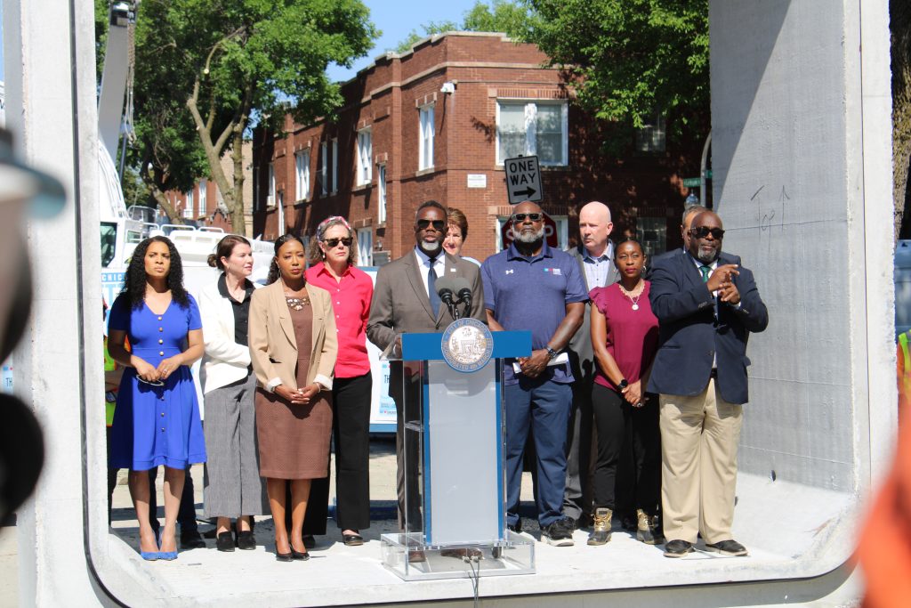 On Tuesday city officials unveiled Wing Storage, an underground stormwater storage system that can hold around 1.7 million gallons of stormwater and protect nearly 2,900 homes on the West Side.