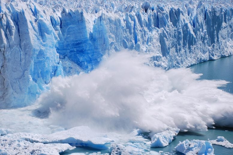 Ice Collapsing Off Perito Moreno Glacier Patagonia Argentina