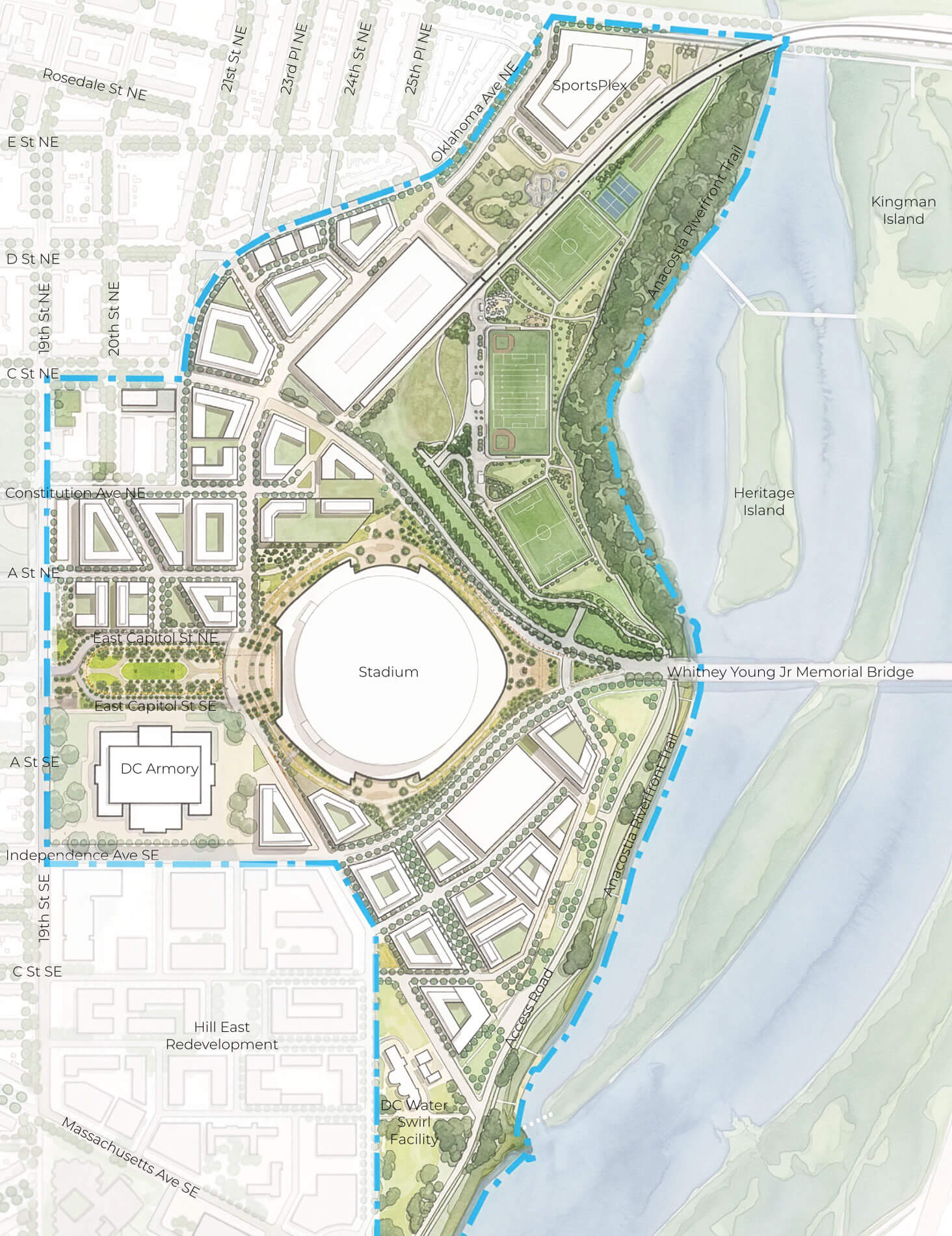a map showing landmarks within the campus