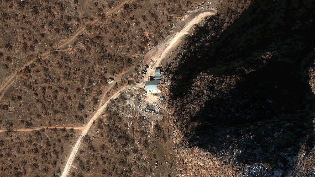 Satellite image shows the second tunnel entrance and support buildings at the Khorramabad missile complex.