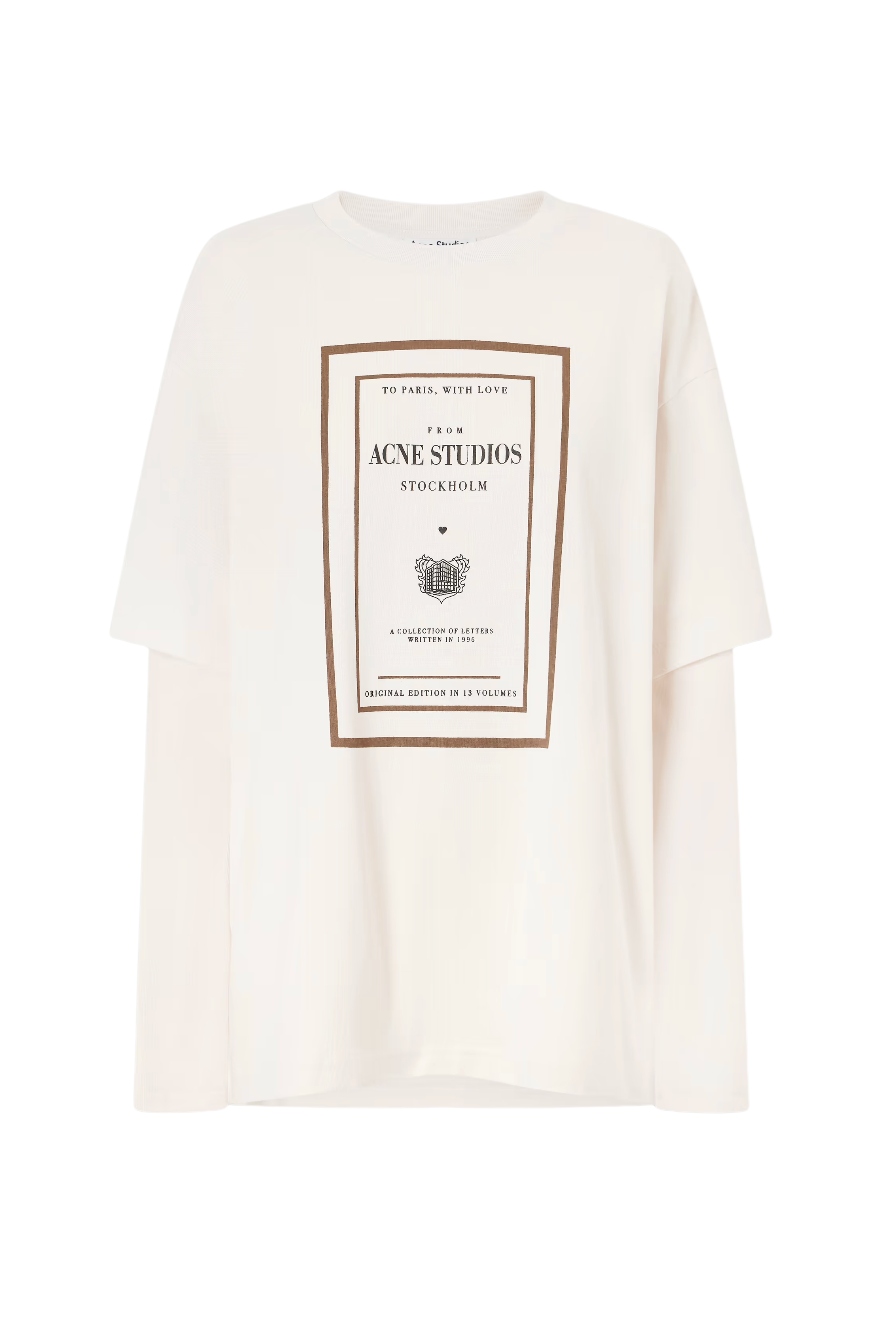 ACNE STUDIOS , Edra Double Book Cover Printed Cotton-Jersey T-Shirt