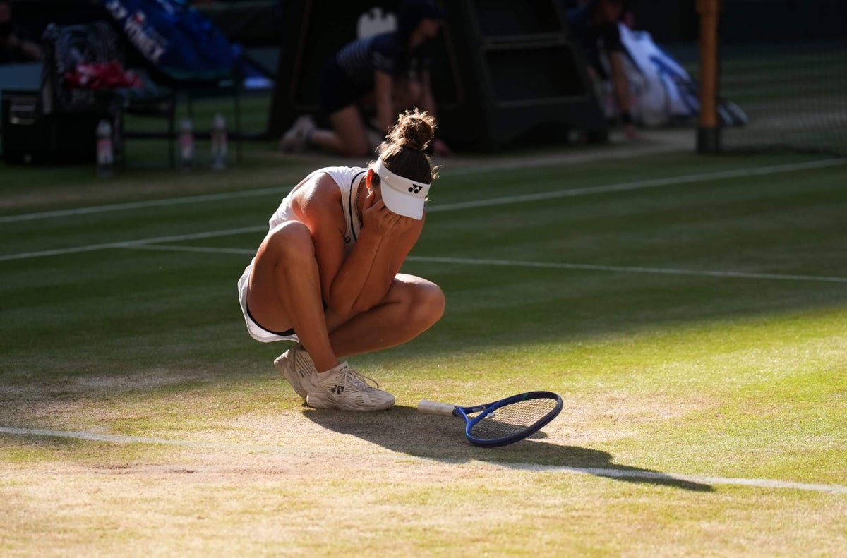 Wimbledon final: Linda Nosková recovers from lost championship points to beat Karolína Muchová