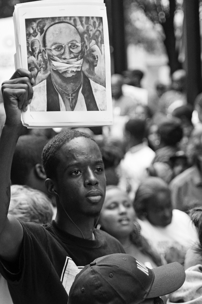 March in Atlanta Sept. 16. 2011 demanding clemency for Georgia death row prisoner Troy Davis. Part of international campaign based on grave doubts of Davis' conviction.