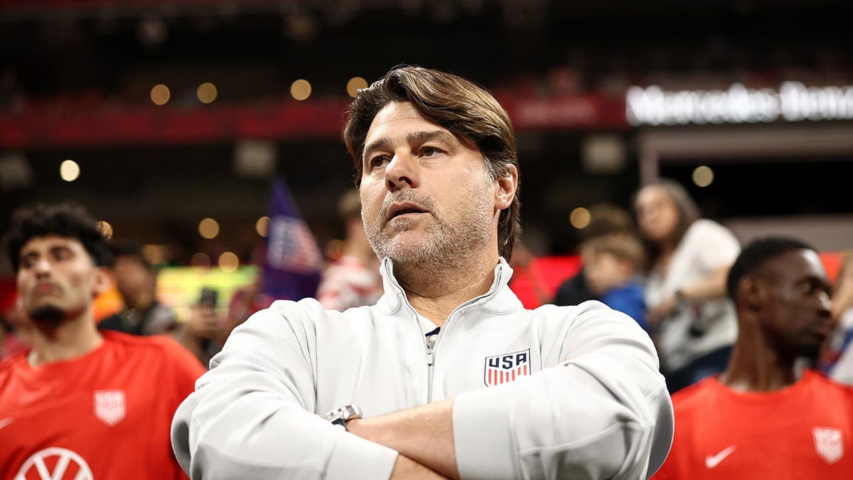 Mauricio Pochettino looks on during a soccer match in Atlanta