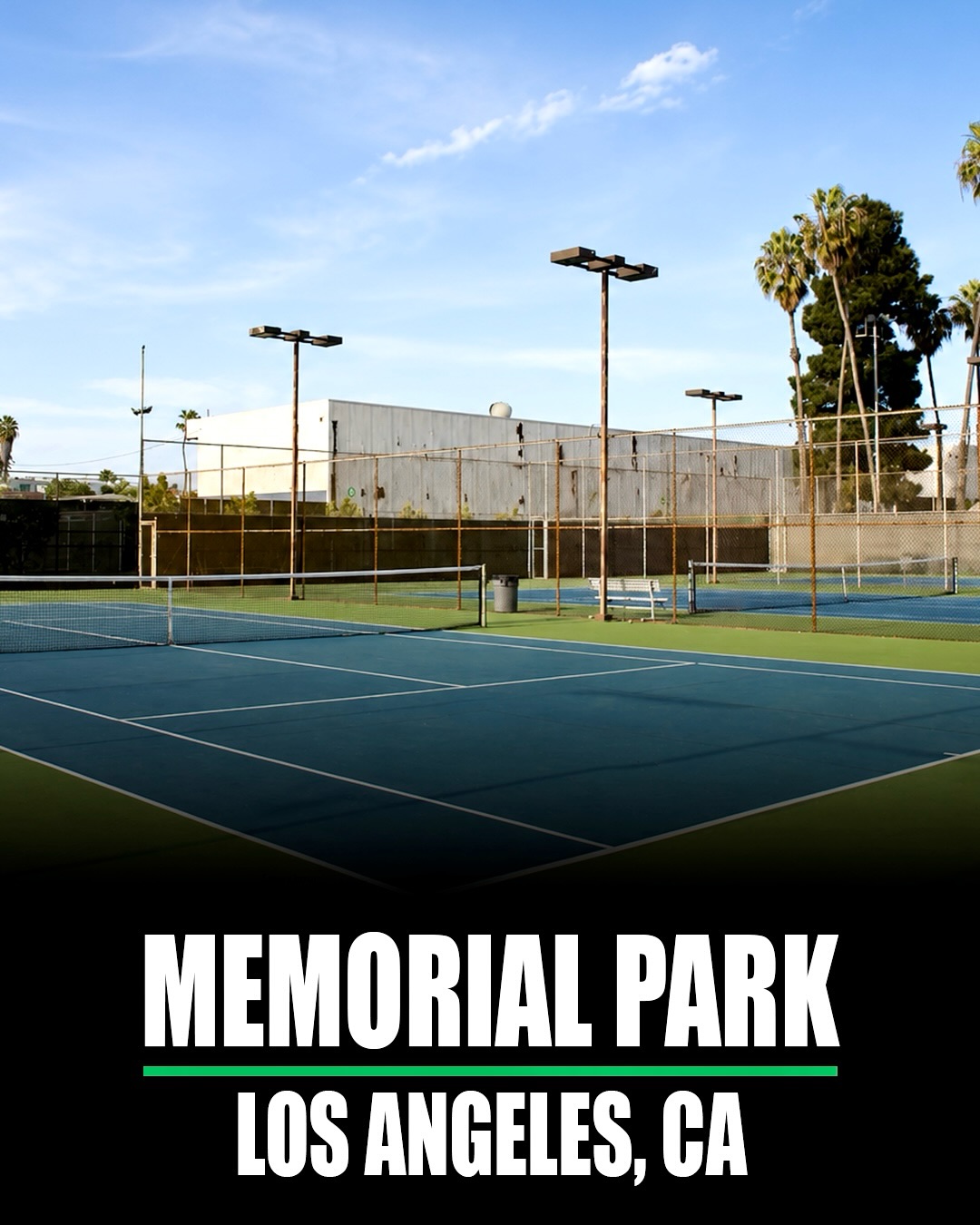 Memorial Park pickleball courts in Los Angeles, California.