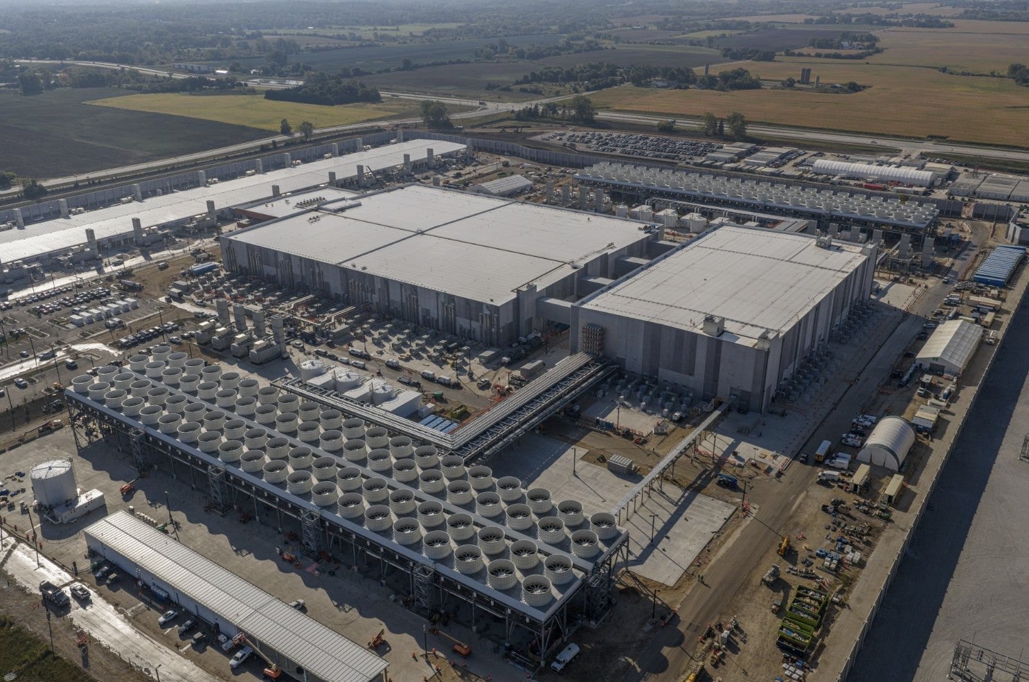 Microsoft’s Fairwater data center in Mount Pleasant, Wisconsin. Residents living nearby are suing the tech giant, accusing the center of excessive noise pollution